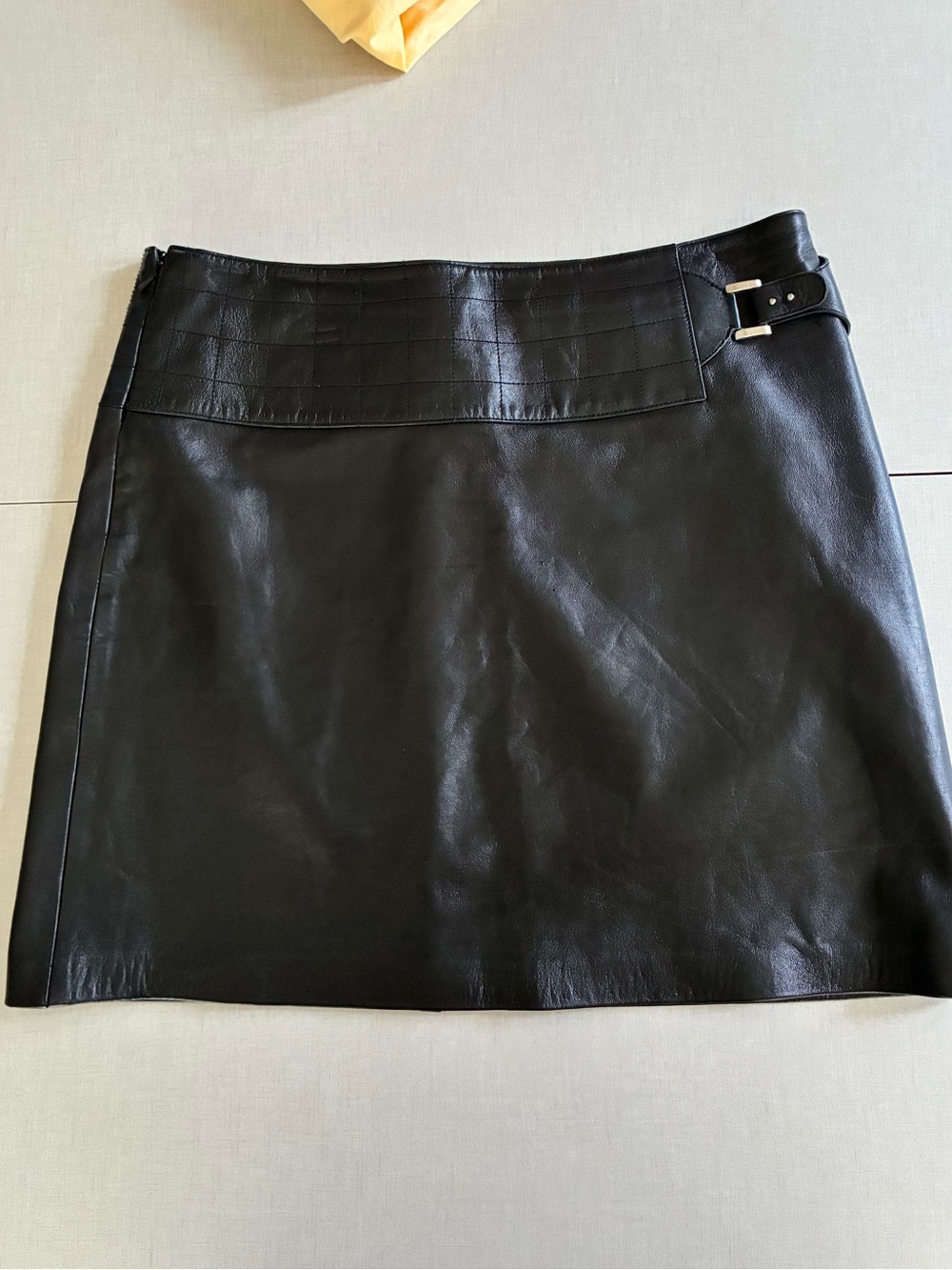 Vintage Cache Black Genuine Leather Mini Skirt